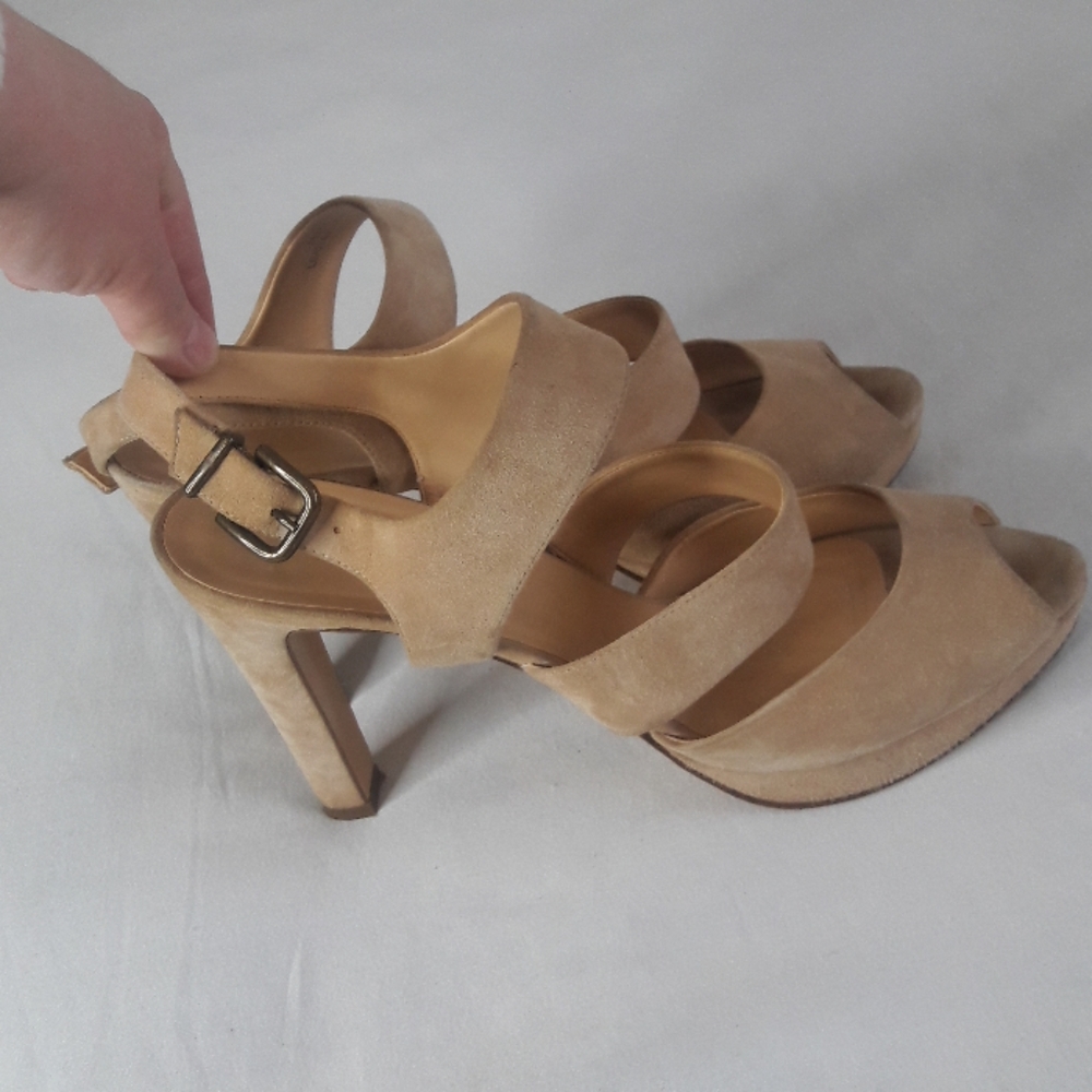 J. Crew Leather Cream Suede High Heel 12